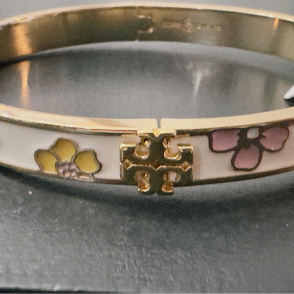 Tory Burch Jewelry - Tory Burch Gold and Floral Enamel Bracelet Brand New with tags